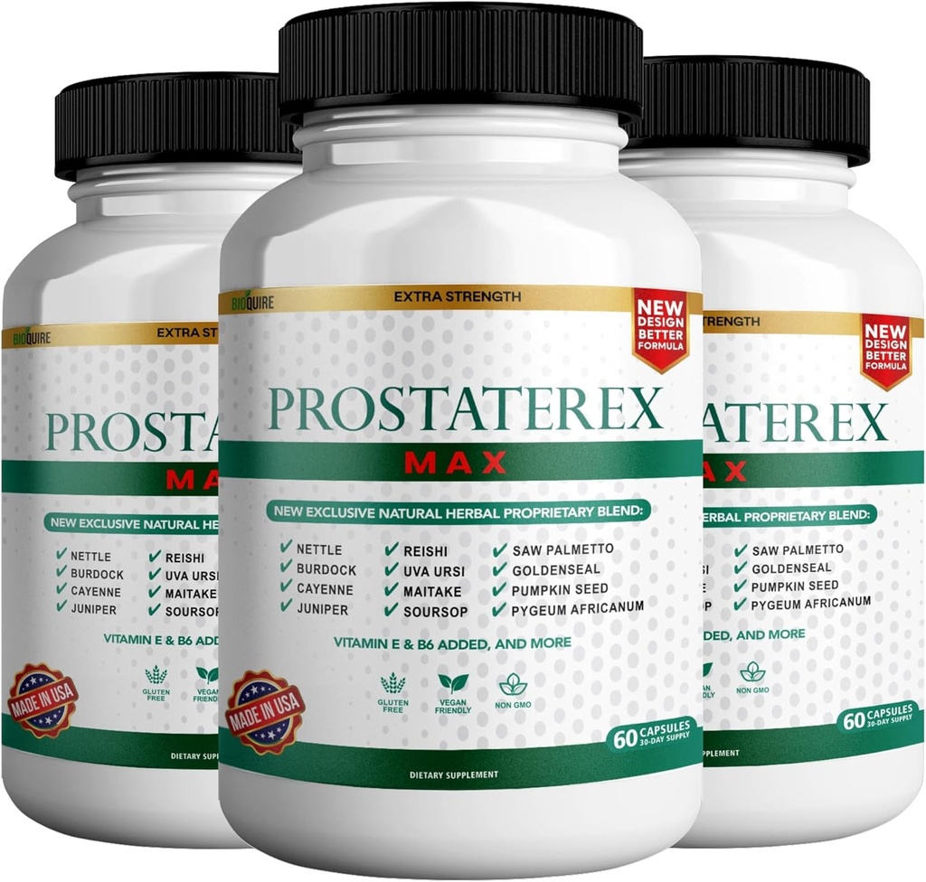 ProstataRex Max ekstra styrke prostata helse støtte supplement, så Palmetto, vegan, ikke-GMO, glutenfri – 180 kapsler (3)