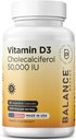 Balansebreens Vitamin D3 50 000 IU, 60 Veggie Capsules - høy styrke, støtter immun- og beinhelse - ukentlig én gang