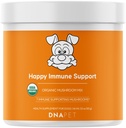 Happy Immunity USDA Certified Organic Mushroom Complex for hunder, Økologisk Cordyceps Shiitake Reishi, Vegansk Mushroom Blend pulver Canine Supplement, Avansert Mushroom Mix, Ikke-GMO, 3,5 oz