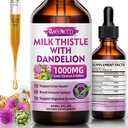 MEENCCD Melk Thistle flytende dropper - Melk Thistle Supplement med Silymarin, Antioksidant støtte, Vegansk, Ikke-GMO, 2 Fl Oz