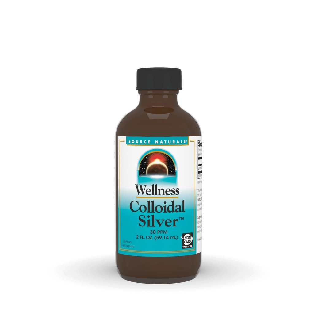 Kilde Naturals Wellness Colloidal Silver, 30 ppm, ikke-GMO flytende kosttilskudd som støtter fysisk velvære* - 2 Fluid oz