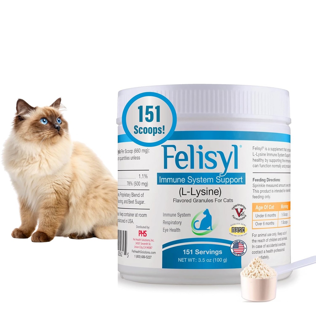 Felisyl Immunsystem Støtte (L-Lysine) Granulat for katter 3,5oz(100g)