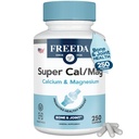 Freeda Super Cal/Mag – Kosher Vegansk Bein Helse Supplement – støtter beinstyrke, Nervefunksjon og muskelavslapping – Vegetarisk Kalsium Magnesium Kapsler – tredjeparts testet – 250 kapsler