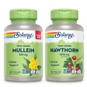 SOLARAY Mullein Leaf 330 mg og Hawthorn Berry Capsules 1050 mg - Soothing Herbal Support Bundle for generell helse og velvære - Vegan, ikke-GMO, 60-dagers garanti, Lab Verifisert, 200/180 Vegkaps