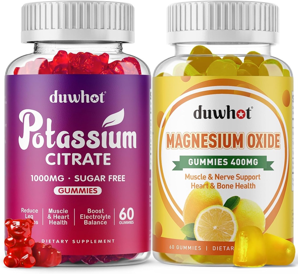 Kalium Citrat Gummies 1000mg, magnesiumoksid Gummies 400mg, Supplement for voksne