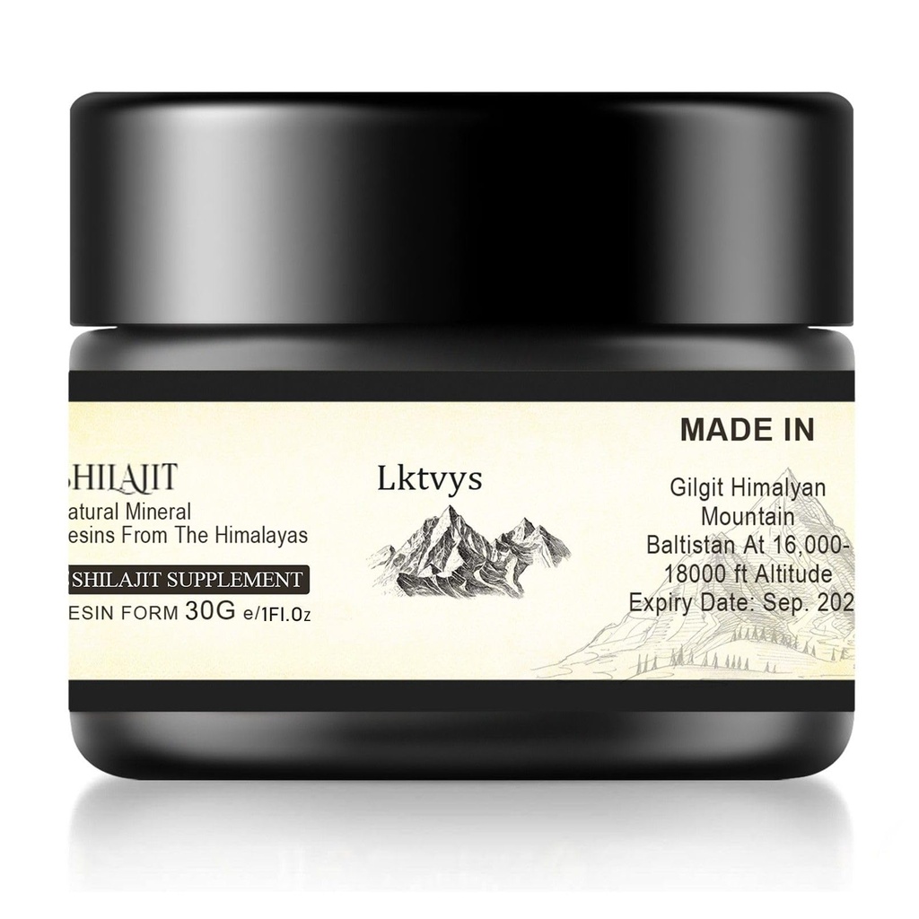 Shilajit Himalayan Organic, Shilajit Supplement, Shilajit Resins beriket med over 85 essensielle mikronæringer, øker energi og immunvitalitet, ren Shilajit for menn og kvinner
