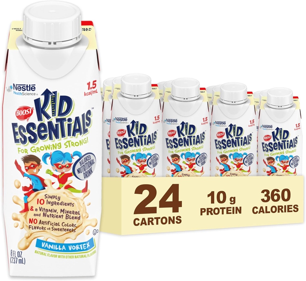 BOOST KID ESSENTIALs 1.5 balansert ernæringsdrikk for barn, Vanilla Vortex, 24 greve