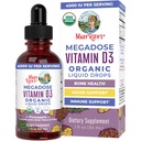 MARYRUTHs Vitamin D3 flytende dråper Megadose 4000 IE USDA organisk flytende D-vitamin Spray for voksne og barn | Immun støtte og bein helse | Vegan | Glutenfri | Ikke-GMO | 30 Services