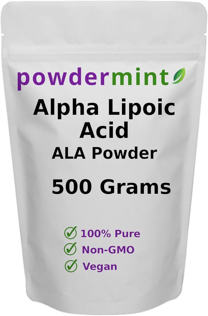 Alpha Lipoic Acid pulver (RS-ALA, ren ALA) (fleire størrelser) Antioksidant (ALA pulver) Scoop Inkludert
