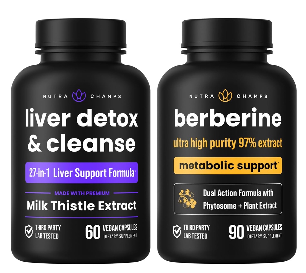 NutraChamps Liver Cleanse & Detox Capsules & Berberine Kapsler