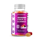 Vitamatic Prebiotic Fiber Gummies for voksne – 7g Fiber per servering – 60 Pektin-baserte Gummies Extra Styrke, Zero Sukker tilsatt – Støtter Digestiv Helse & Regelmessighet – Ikke-GMO, Vegan, Glutenfri