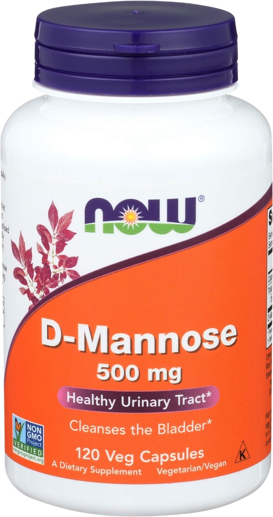 Nå Mat D-Mannose, 120 Caps 500 mg (pakke på 3)