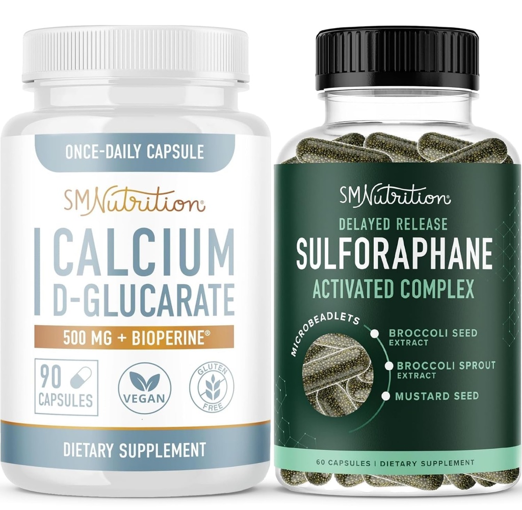 Sulforaphane Kompleks med kalsium D-Glucarate  Hormone Hormon Balancing Bundle med avanserte Microbeadlet Hormon Balance Supplement (60 serveringer) og Vegansk Glutenfri ikke-GMO CDG Supplement (90 Serveringer)