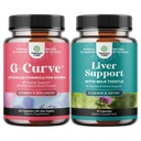 Bundle av G-Curve Rumpe & Brystforbedring piller med så Palmetto Extract Horny Goat Weed og Liver Cleanse Detox & Reparasjon - Melk Thistle med Dandelion Root Choline Beetroot & Artichoke Extract