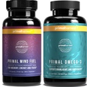 Primal Harvest Mind Drivstoff & Omega 3 Kosttilskudd for kvinner og menn Fish Oil Capsules and Mind Drivstoff Brain Booster Piller Bundle