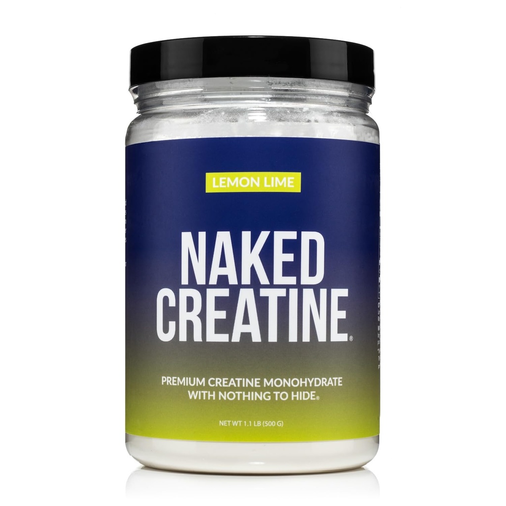 NAKED ren mikronisert sitron lime kreatinmonohydrat - 42 serveringer - 500 gram, 1.1Lb bulk, vegansk, ikke-GMO, glutenfri, soya gratis.