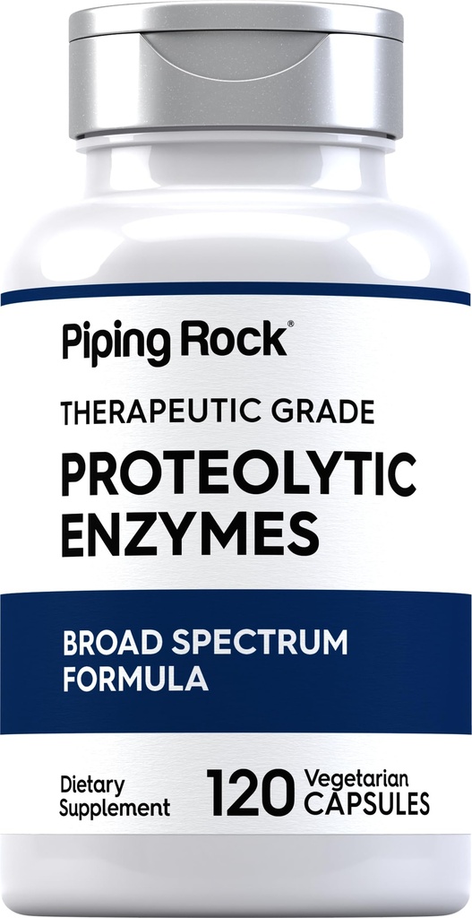 Piping Rock Proteolytiske Enzymer Supplement | 120 Kapsler | bredt Spectrum Complex | Vegetarisk, ikke-GMO, Glutenfri