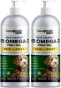Flytende helse Kjæledyr K9 Omega 3 Fiskeolje for hunder - flytende Omega 3 Supplement for kjæledyr med EPA + DPA + DHA - Reduser kløe og skjæring, støtte ledd, immunitet, hjerne, hjerte helse - USA laget (2 Pack)