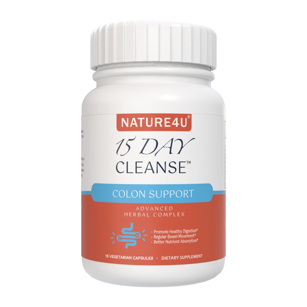 15 dagers rengjørings Gut støtte, avansert Gentle Daily Colon Gut Cleanse Detox for kvinner og menn med Senna, Cascara Sagrada, Psyllium Husk og Probiotic, 15 kapsler