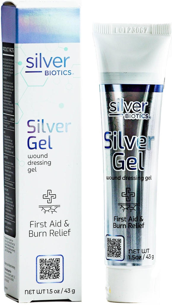 Sølv Biotics 24 PPM sølv sår healing Gel | Lag av beskyttelse for kutt, irritasjoner og brenner | 1,5 oz