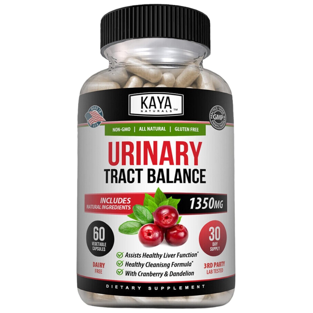 Kaya Naturals - D-Mannose - Urin Tract UT Cleanse & Bladder Helse - laget med Cranberry, Hibiscus & Dandelion Root - D Mannose Kapsler Cranberry Supplement - 60 Veggie Capsules