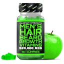 Beste Beard Stuff Beard Vekst Vitaminer - Biotin Gummier for Skjegg & Hårvekst - Maksimal styrke 620 000mcg Biotin med kollagen, MSM, Keratin & Bamboo ekstrakt