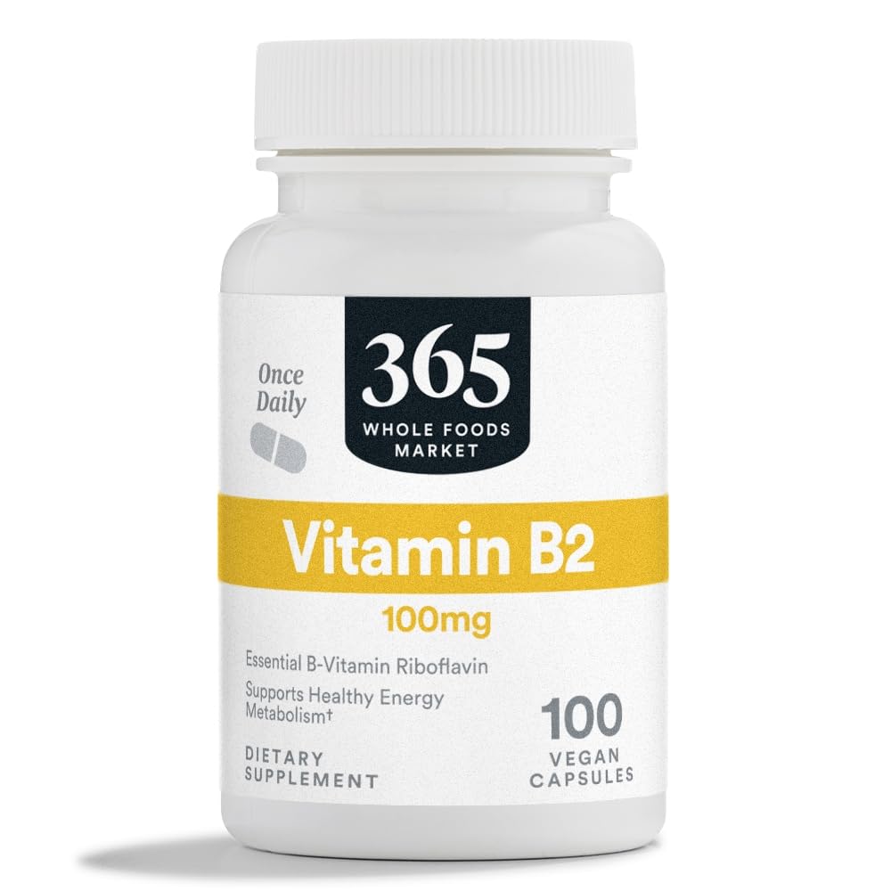 365 av hele matmarkedet, vitamin B2, 100Mg, 100 grønnsaker kapsler