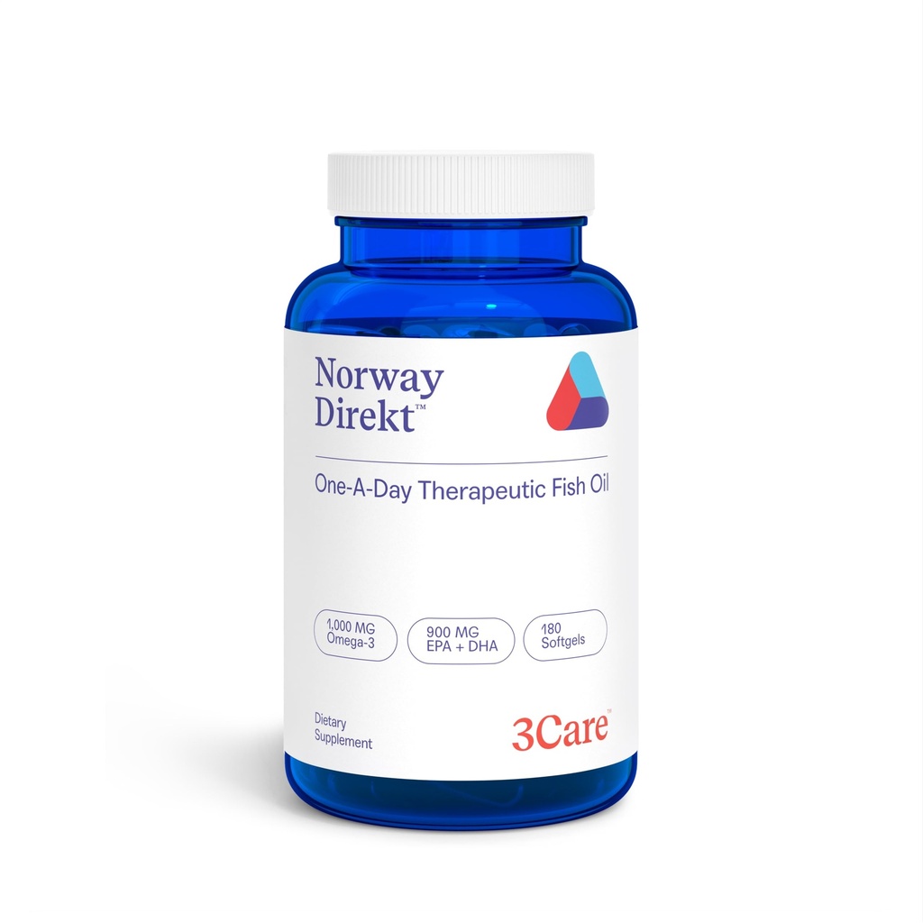 Norge Direkt Omega-3 Fish Oil 2.000mg Omega-3 per 2 mykgel EPA, 740mg DHA (2 Soft-Gel Serving) Farmasøytisk Grade (180 Softgels)
