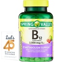 Spring Valley Vitamin B12 Quick-Dissolve Tabletter Diett Supplement ® Vitamin B12 2500mg ® B Vitaminer ® Vitamin B12 Kompleks for kvinner og menn ® 120 Tabletter Bundle med Lual 45 Diabetes Dekodet