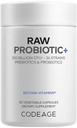 Codeage Raw Probiotic + Supplement - 34 Probiotic Strains, 100 milliarder CFUs, Raw Whole Food Probiotics, Digestive Enzymes, Raw Fruits & Veggies Prebiotics - Wild Kefir Culture - Ikke-GMO - 30 Kapsler