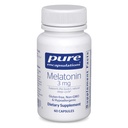 Ren innkapslinger Melatonin 3 mg - Antioksidant Supplement for å støtte naturlig søvn og lindring av søvnløshet - for naturlig søvnstøtte* - 60 kapsler