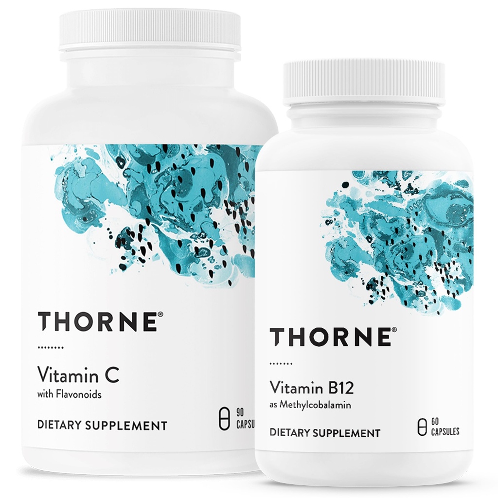 THORNE - Wellness Bundle - Vitamin C & B12 - Støtter hjerte, nerve, immunforsvar og vev helse - 60 til 90 Services