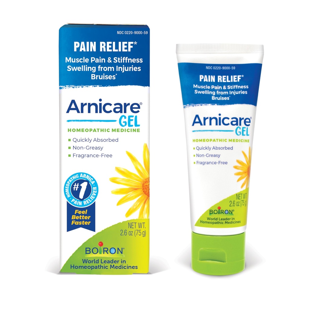 Boiron Arnicare Gel for lindring av leddsmerter, muskelsmerter, muskelsorg, og hevelse fra mishandlinger eller skader - ikke-grå og fragrance-fri - 2.6 oz