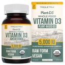 Organisk vitamin D3 5000 IU - 100% hele mat og plantebasert kolekalciferolform, 100% vegansk vitamin D - Forbedret med prebiotisk og superfood kompleks - organisk, vegansk, GMO & Glutenfri (60 kapsler)