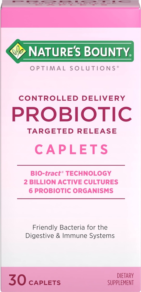 Naturens Bounty probiotiske, kontrollert levering kosttilskudd, støtter digestive, intestinale og immune helse, 30 kapler, 30 totale serveringer