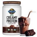Hage av liv kremet organisk vegansk protein pulver + havreMilk, 20g komplett plantebasert protein, kokosvann, MCTs, sprouted korn, prebiotika, probiotika – glutenfri, sjokolade Brownie, 2 LBS