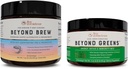 Live bevisst Beyond Greens & Beyond Brew ® Delicious Greens pulver for å blomstre + Mushroom Superfood Kaffe alternativ kaffe gratis