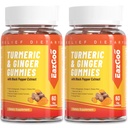 Turmeric Curcumin Gummies 500mg for voksne, med svart pepper, Ginger Root, Vitamin C, lav sukkerfrukt gummier, oransje flavor - 120 greve