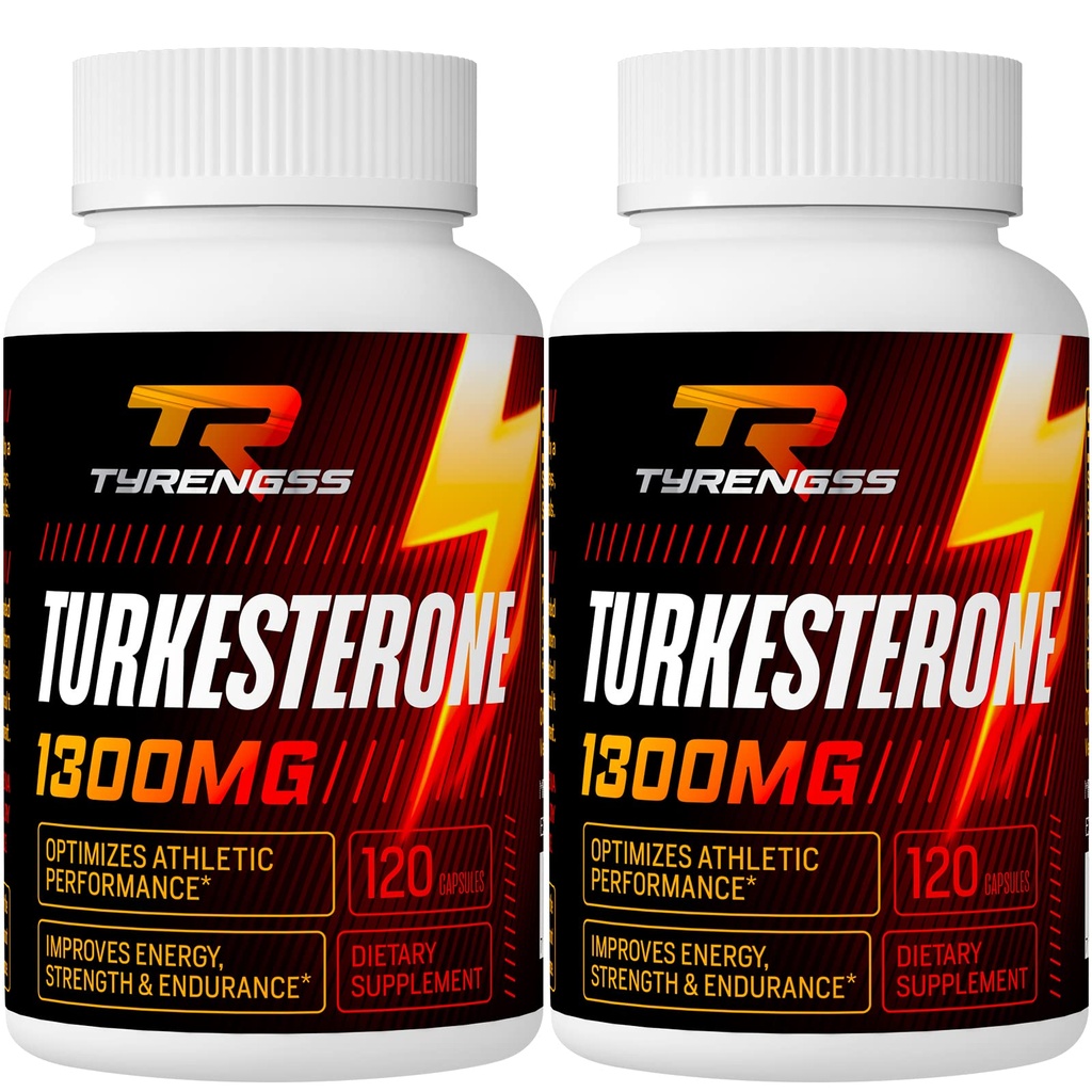 Turkesteron Supplement 1300 mg Ultra høy styrke (Ajuga Turkestanica Extract Std. til 20% Turkesteron), for Athletic ytelse og muskelmasse,240 kapsler