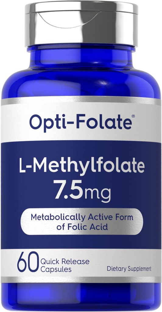 Carlyle L-metylfolat 7,5 mg | 60 kapsler | Optimert og aktivert | Ikke-GMO, Glutenfri | Metylfolat, 5-MTHF | ved Opti-Folat