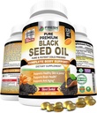 FRESH HealthyCARE Black Seed Oil Capsules Cold Pressed 1300mg - 100% ren ikke-GMO Nigella Sativa - Immun & Joint Support - Premium Softgel Supplement