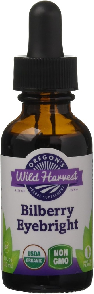 Oregon Wild Harvest Bilbær Eyebright Organic Extract, 1 Fluid Ounce