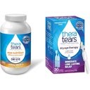 TheraTears 1200mg Omega 3 Supplement for Eye Nutrition, Organisk Flaxfrø Triglycerid Fisk Olje & Tørr Eye Therapy Smørende Øyedråper for tørre øyne, Preservative Free Eye Drops