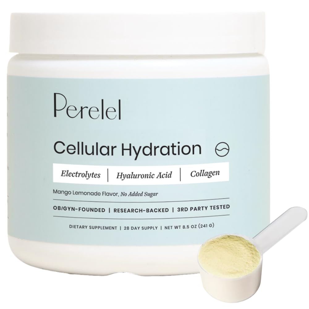 Perle Hydration Powder, Electrolyte Supplement med kollagen & Hyaluronsyre, Mango Lemonade Flavor, Soja & Glutenfri, Ikke GMO, Ingen tilsatt sukker, 28 Serveringer