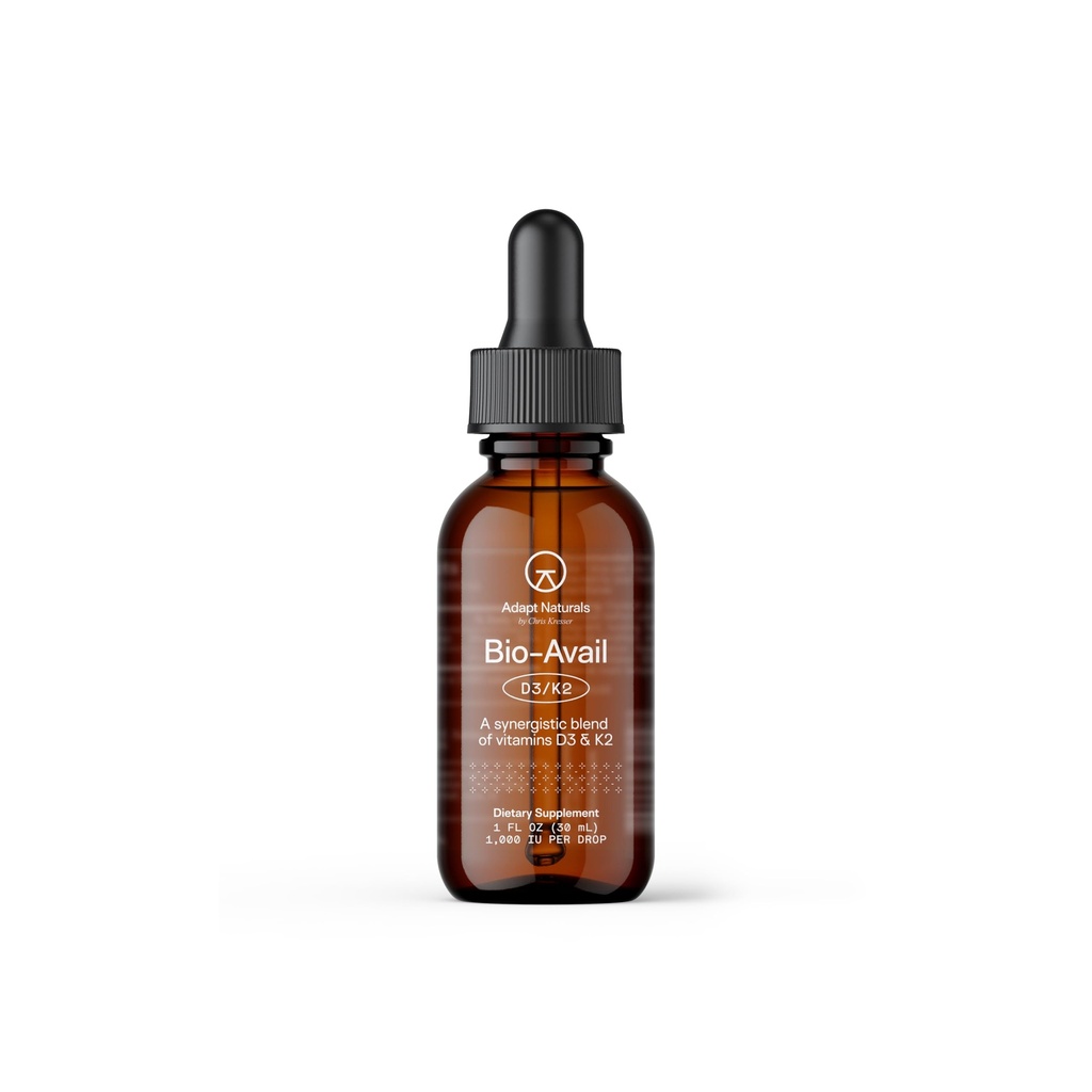 Adapt Naturals vitamin D3 K2 1000 IU Supplement med MCT olje, Biotilgjengelig høyabsorberbar flytende formel, Overkomme vitamin D-mangel, støtte immun- og metabolsk helse - 1 FL Oz, 600 Services