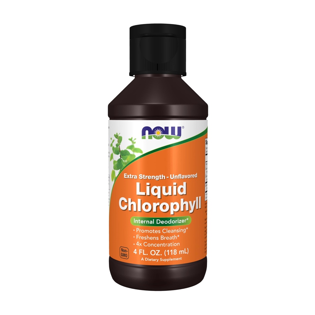 NU Supplements, Ekstra styrke flytende klorofyll, uslavored, intern deodorizer*, fremmer ren