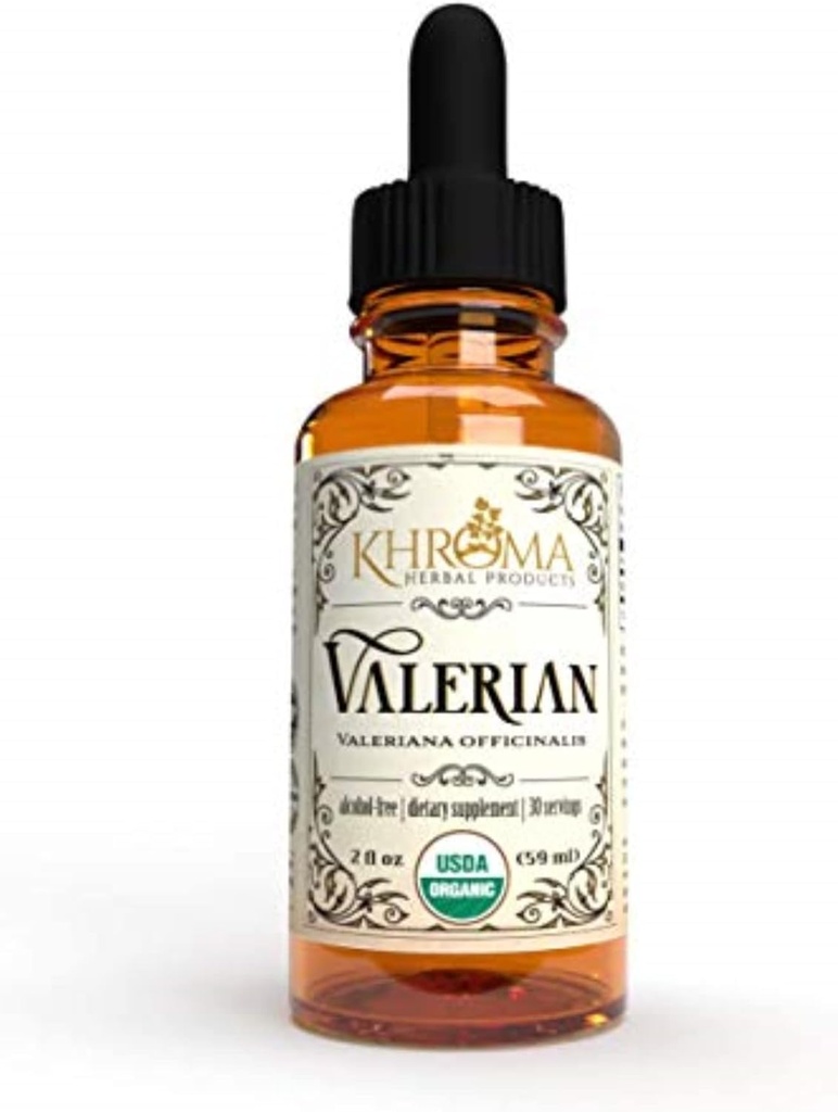 Khroma Herbal Produkter Organisk Valerian Root - 2 oz Flytende i en glassflaske - 30 Maksimal styrke serveringer