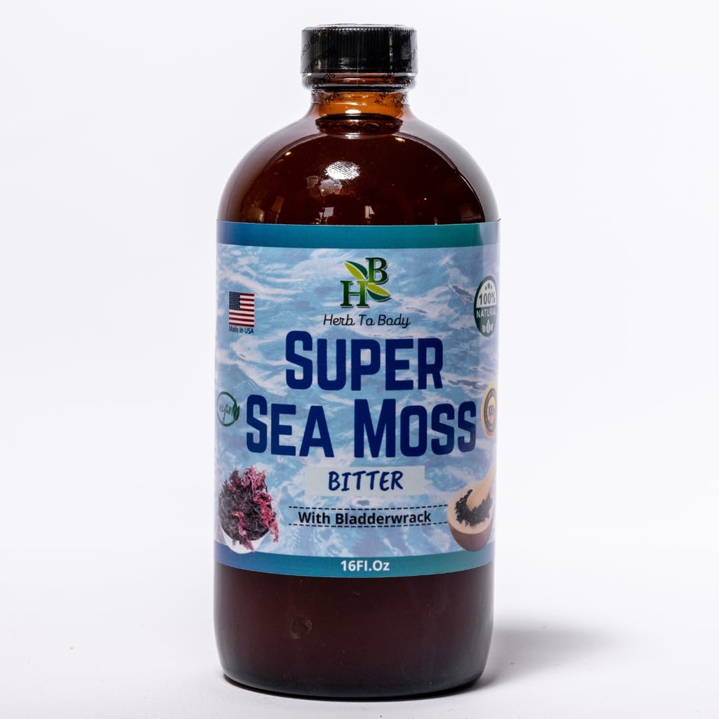 Urt til kroppen Super Sea Moss Bitter med Bladderwrack - 16oz
