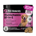 Multivitamin Hunde Supplement, Glukosamine chondroitin for hunder, probiotika, Omega fiskeolje, hundetilskudd og vitaminer, vitaminer for hud og coat allergier, (Peanut Butter 90 ct)
