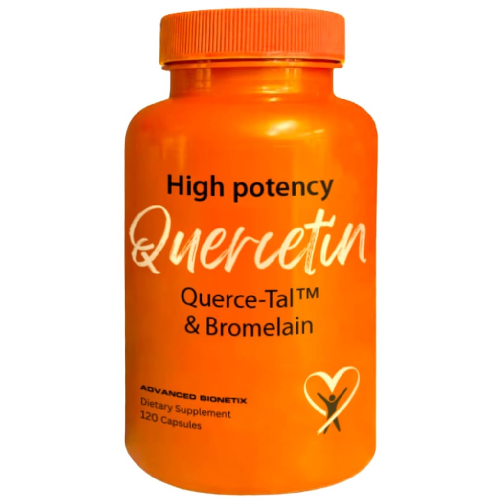 Querce-TalTM Quercetin + Bromelain 120 Veg Kapsler | Høy styrke forbedret absorpsjon Biotilgjengelighet. Støtter anti-oksydant, oppblåse hendelser, hjerte immun helse, emballasje mai Vary